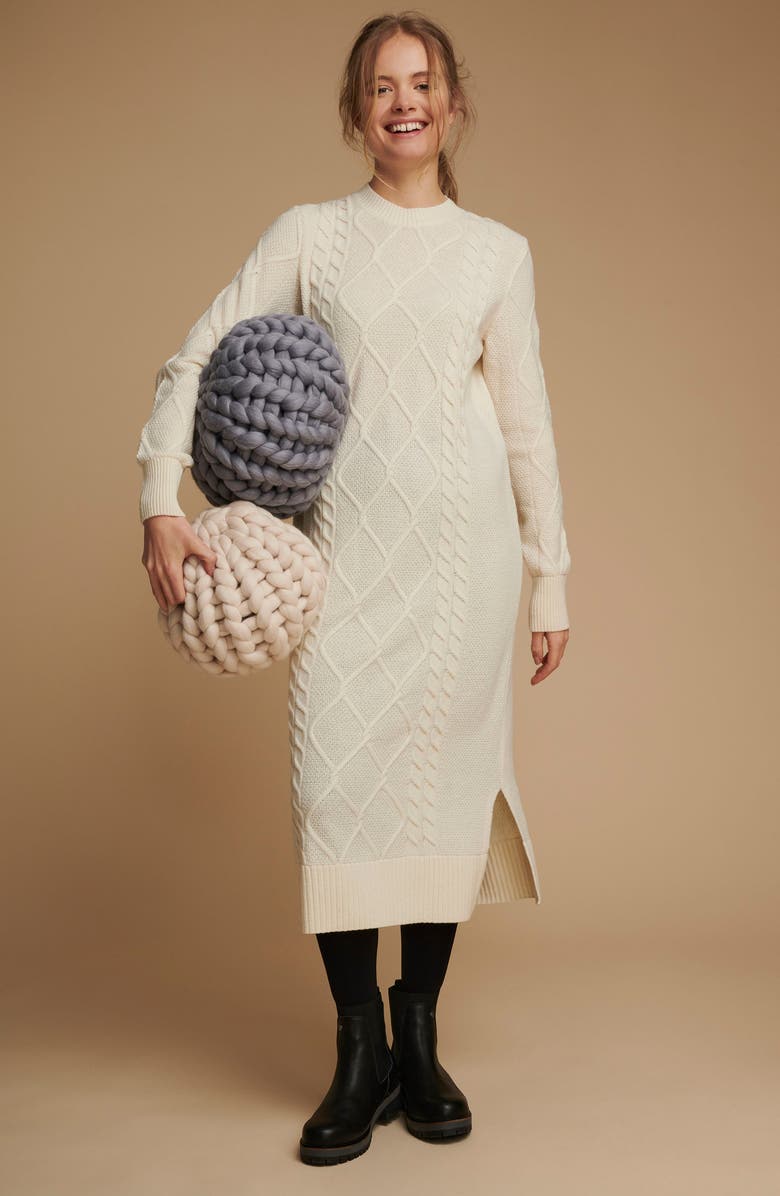 Barbour Burne Long Sleeve Wool Blend Sweater Dress, Alternate, color,