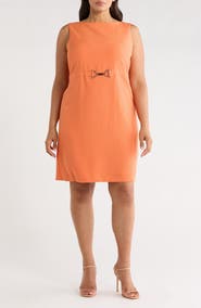 KASPER Buckle Belted Sheath Dress
