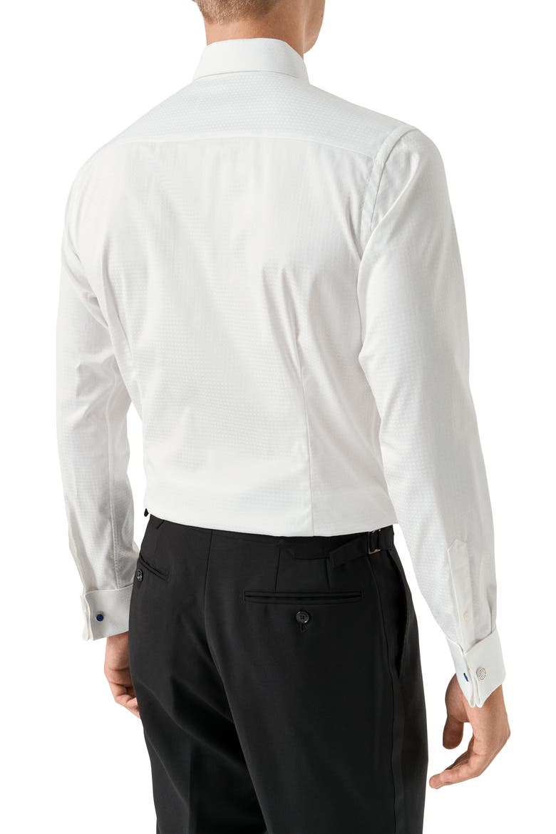 Contemporary Fit Geometric Brocade Supima Cotton Dress Shirt, Alternate, color, WHITE