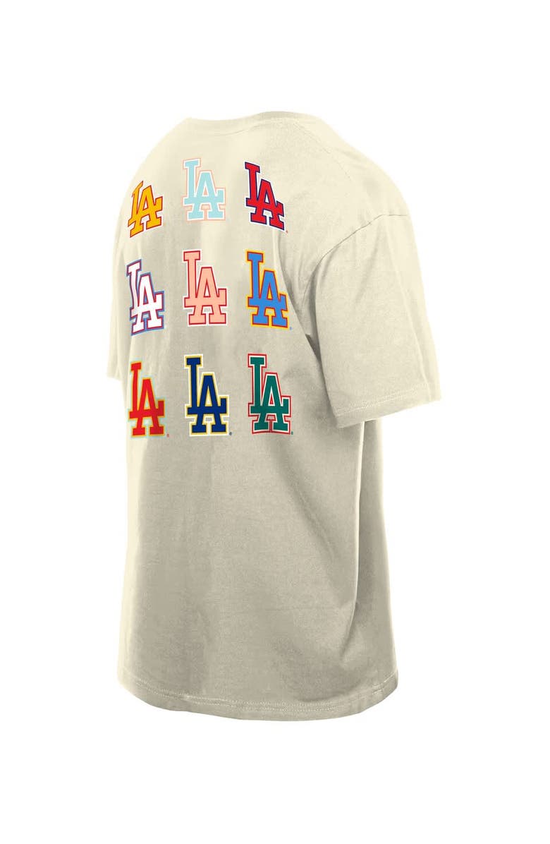 New Era Men's New Era Cream Los Angeles Dodgers Ransom Note Oversized T-Shirt, Alternate, color, Cream