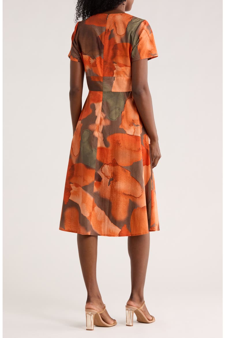 Rainey Fit & Flare Dress, Alternate, color, OLIVE MULTI PAINTER'S CANVAS