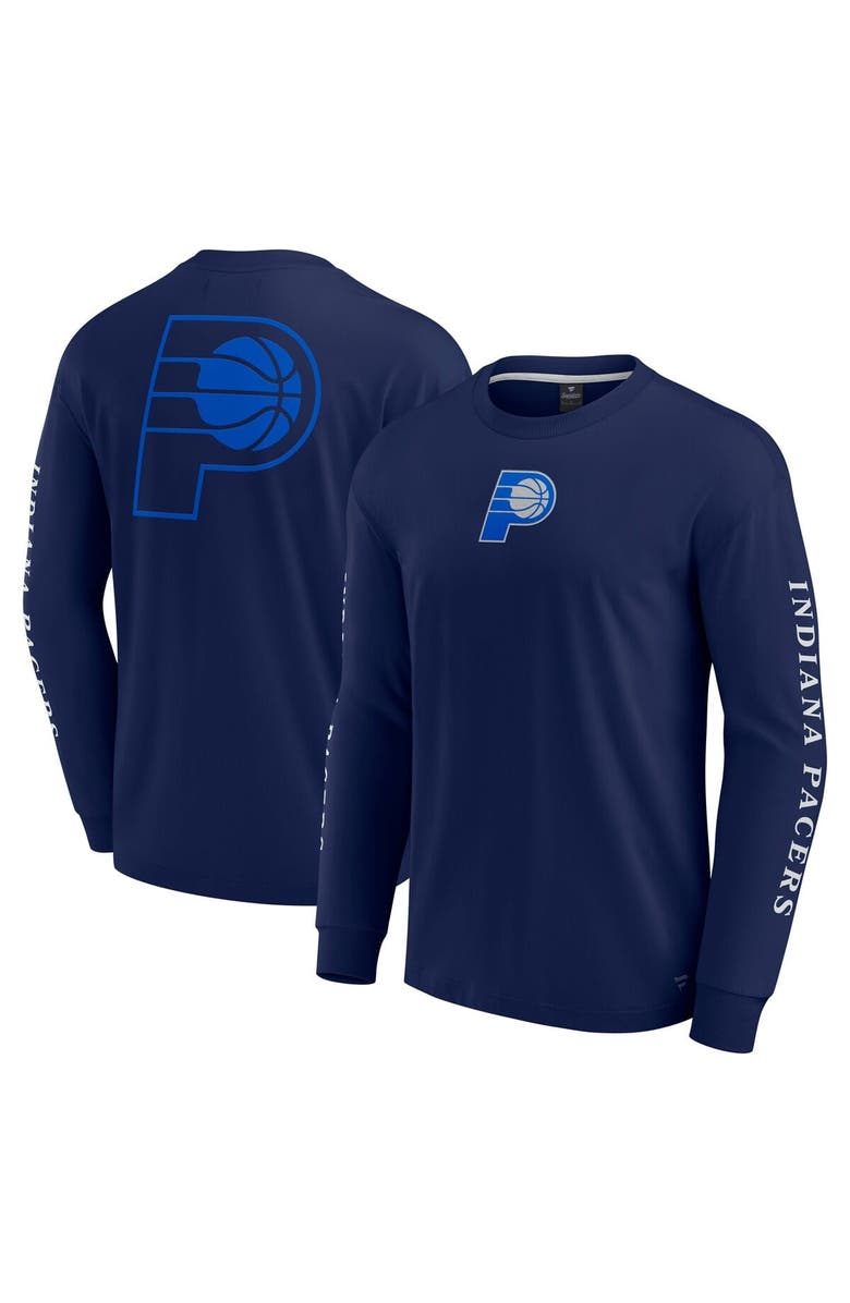 FANATICS Men's Fanatics Navy Indiana Pacers Elements Strive Long Sleeve T-Shirt, Main, color, Navy