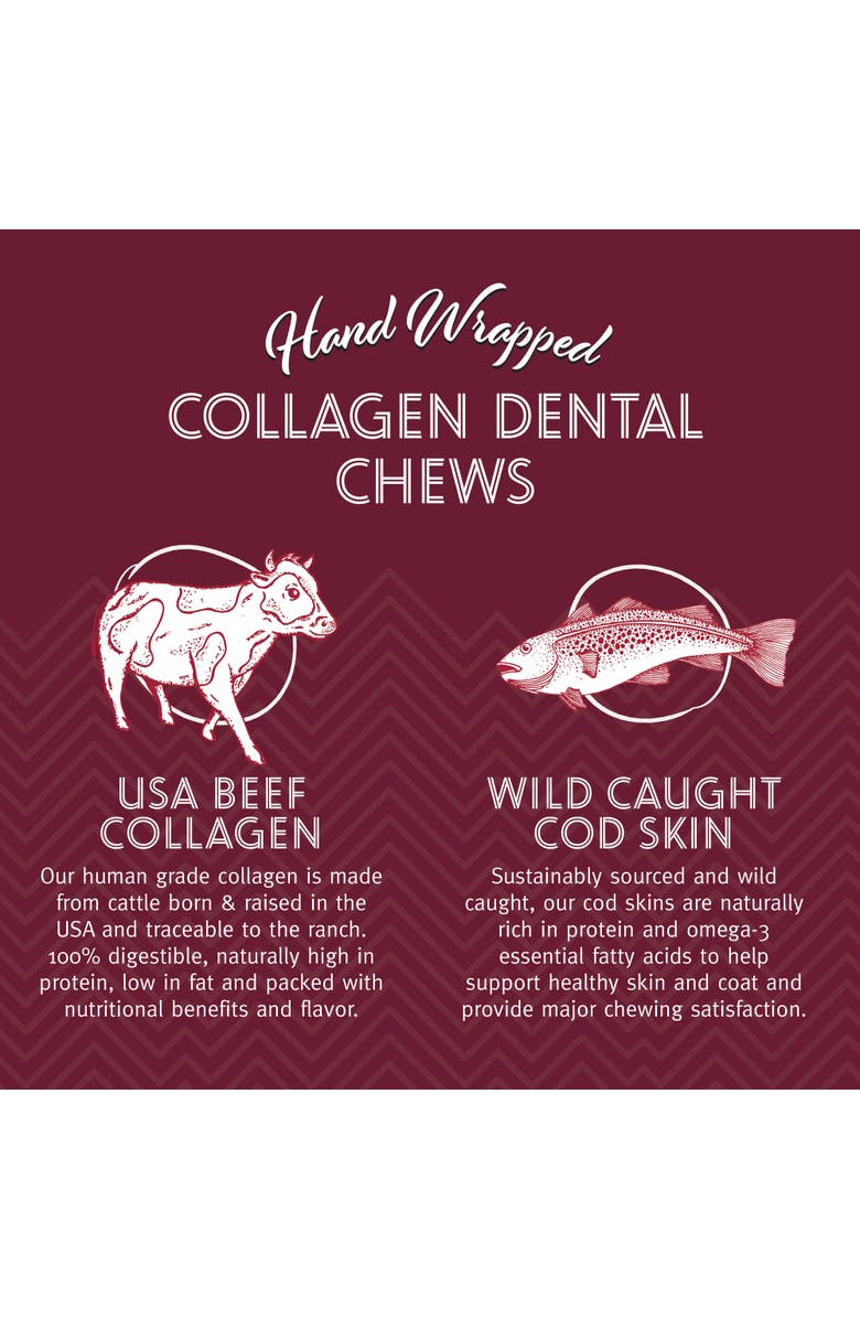 ICELANDIC+ Collagen Dental Chew Beef & Cod Skin - 18 Pack - 8" Dog Treat Stick, Alternate, color, Multicolored