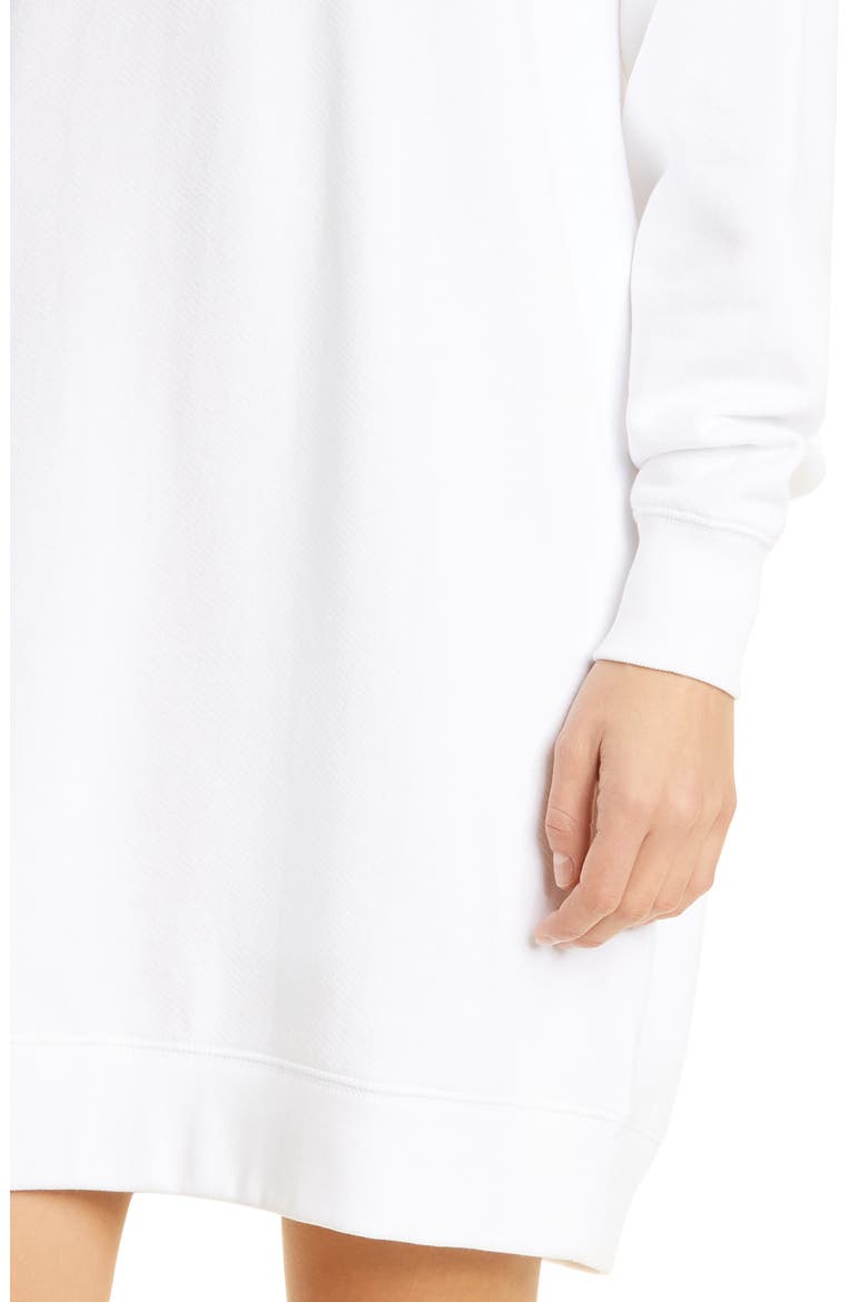 Long Sleeve Cotton Sweatshirt Dress, Alternate, color, OPTIC WHITE