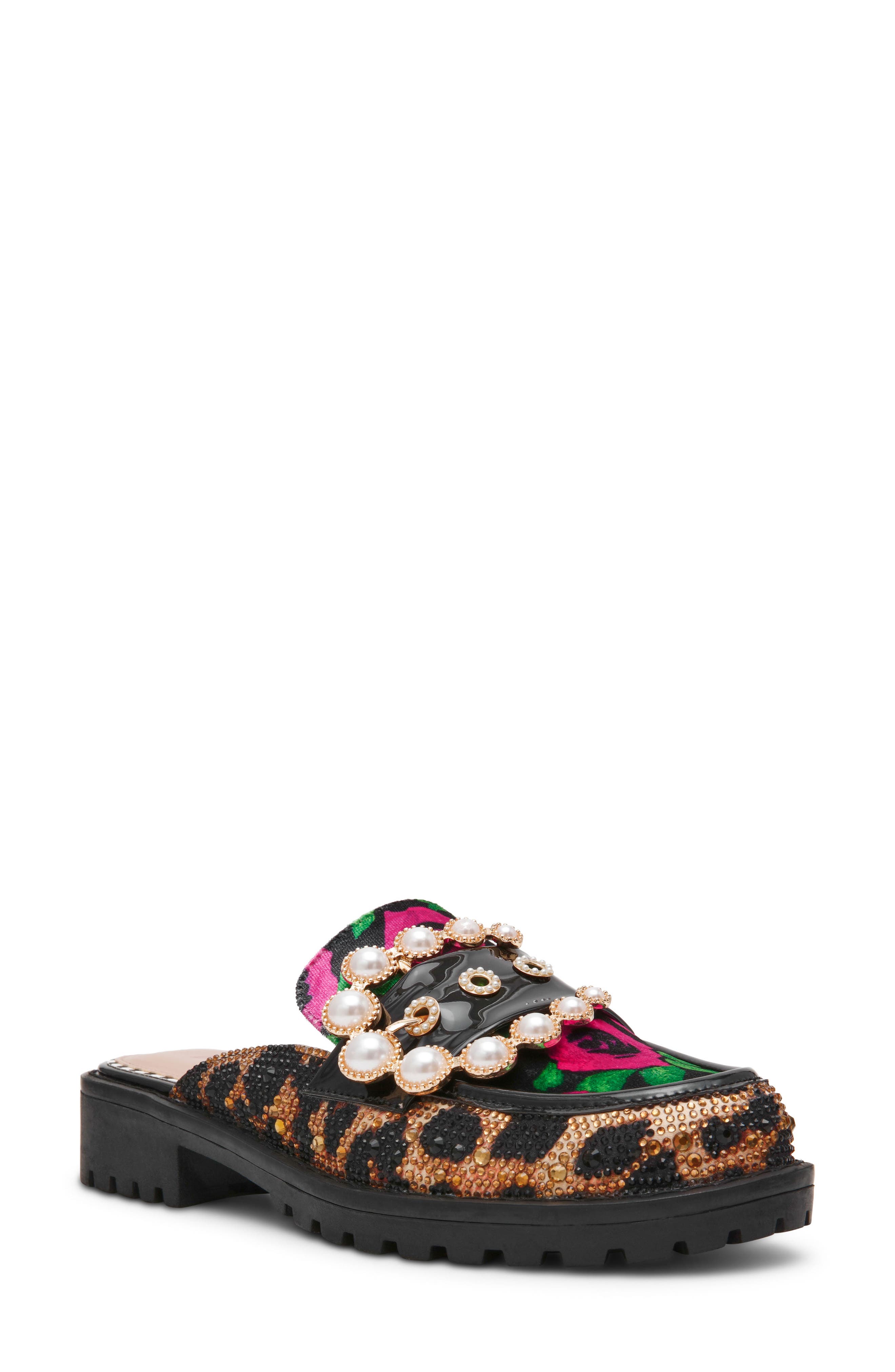 Zanne Embellished Loafer Mule, Main, color, PINK/ GREEN FLORAL