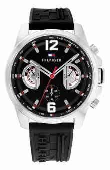Tucker Chronograph Silicone Strap Watch, 46mm