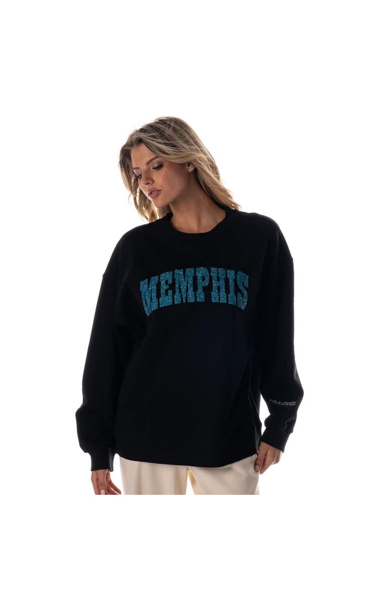 THE WILD COLLECTIVE Women's The Wild Collective  Black Memphis Grizzlies Rock Crystal Oversized Sweatshirt, Main, color, Black