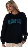 THE WILD COLLECTIVE Women's The Wild Collective Black Memphis Grizzlies Rock Crystal Oversized Sweatshirt