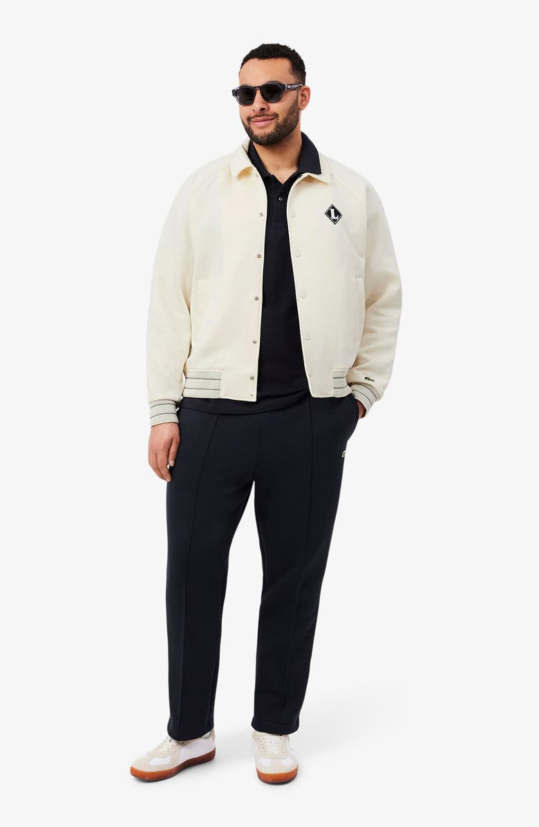 Lacoste Logo Detail Cotton Blend Bomber Jacket, Alternate, color, Lapland