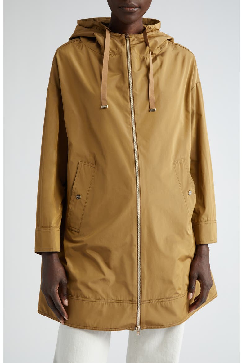 Techno Taffeta A-Line Parka, Main, color, CAMEL