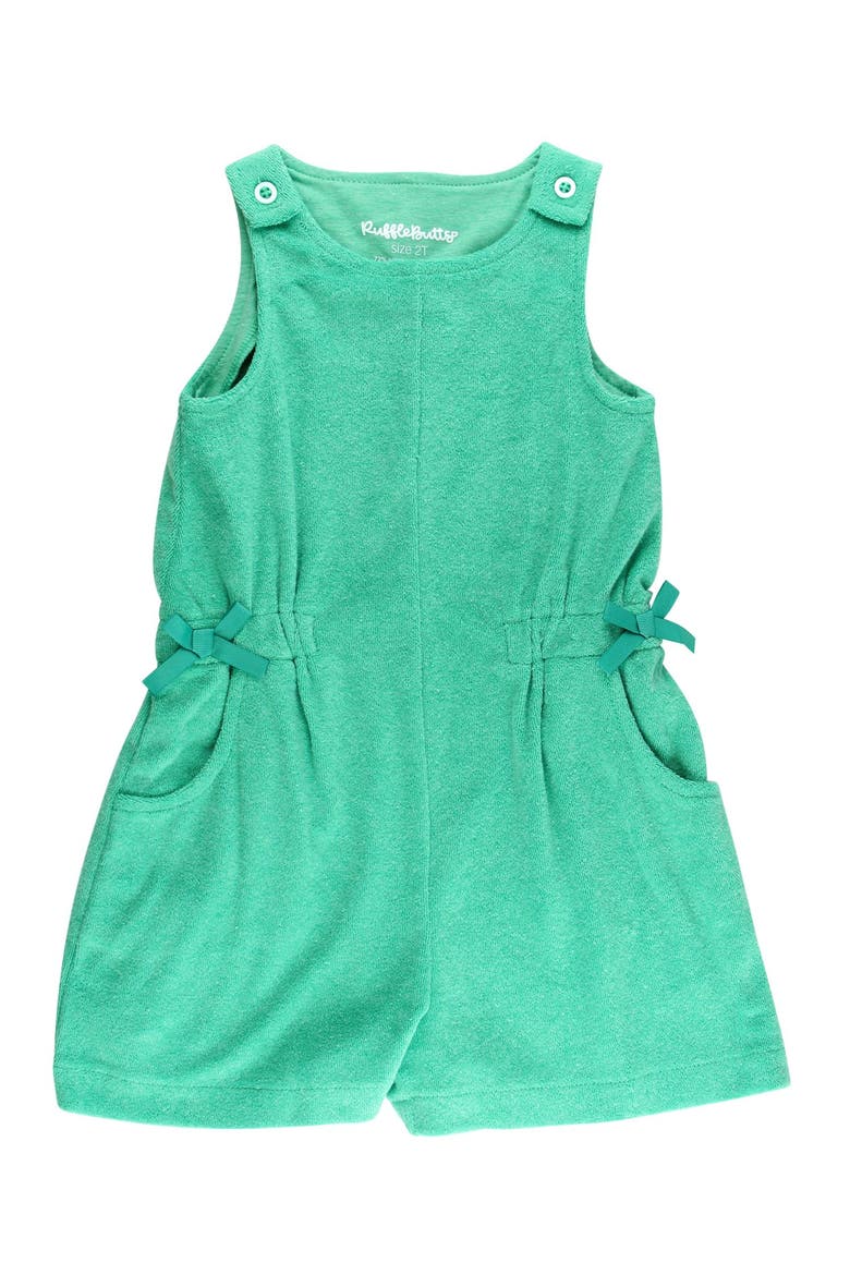 Girls Terry Cover-Up Romper, Main, color, Bright Green