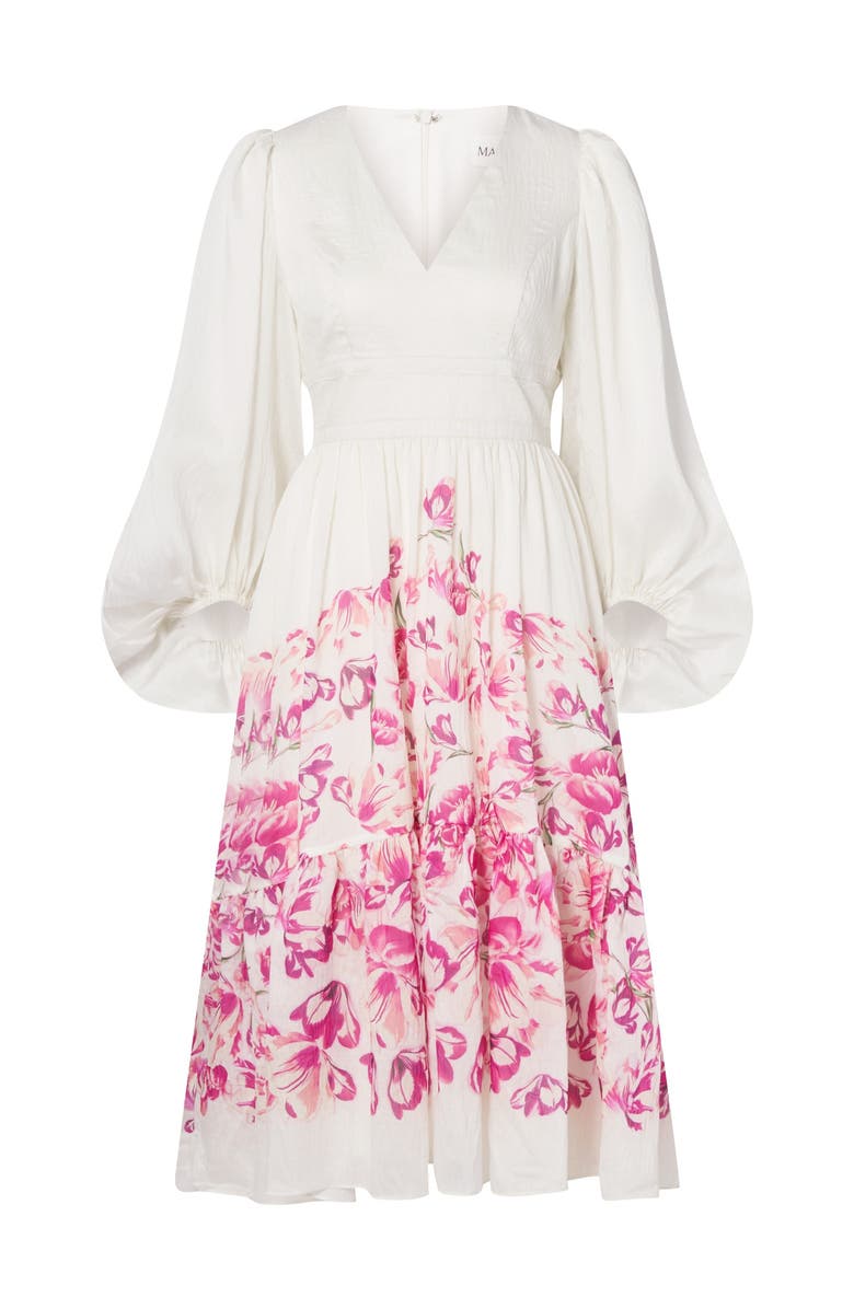 Malina Sasia Deep V-Neck Midi Dress, Alternate, color, Tulip Pink