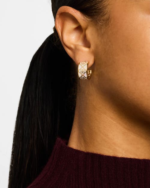 Jan Leslie Petal Gemstone With 18k Gold Overlay Sterling Huggie Earring In White