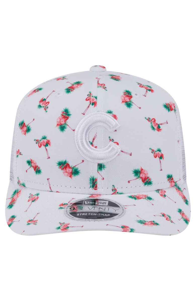 New Era Men's New Era  White Chicago Cubs Flamingo Mesh Back 9SEVENTY Stretch-Snap Hat, Alternate, color, 