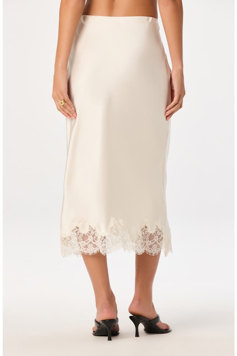 Blossom Lace Trim Midi Skirt, Alternate, color, IVORY