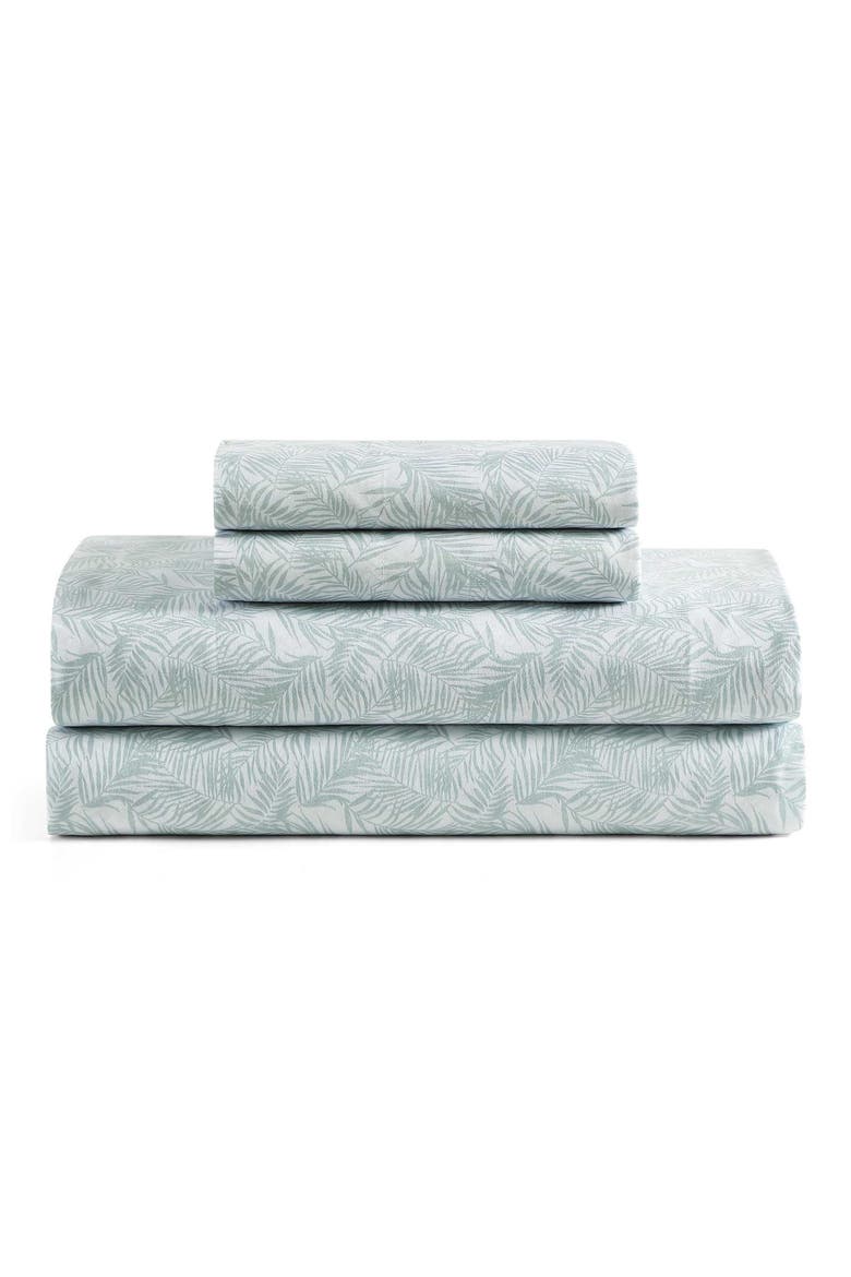 Palm Day 4-Piece Sheet Set, Main, color, LIGHT GREEN