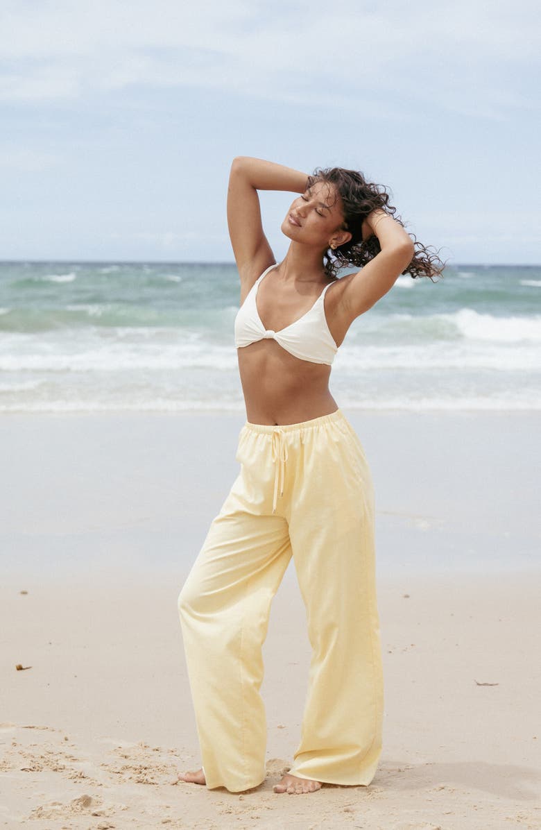Petal & Pup Ember Strapless Cotton & Linen Tunic Top, Alternate, color, Butter Yellow
