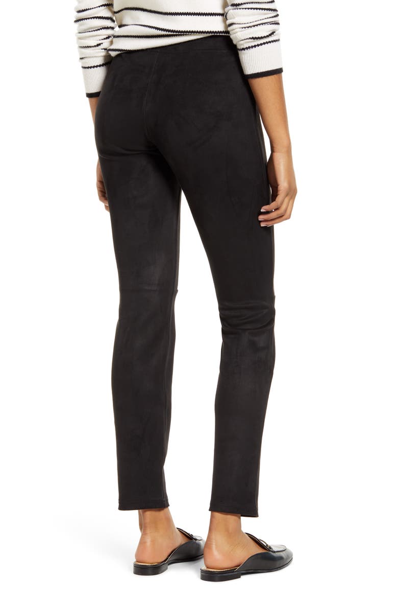 Microsuede Leggings, Alternate, color, BLACK