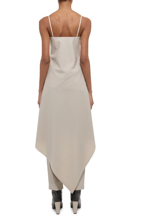 Helmut Lang Asymmetric Hem Wool Dress In Metallic