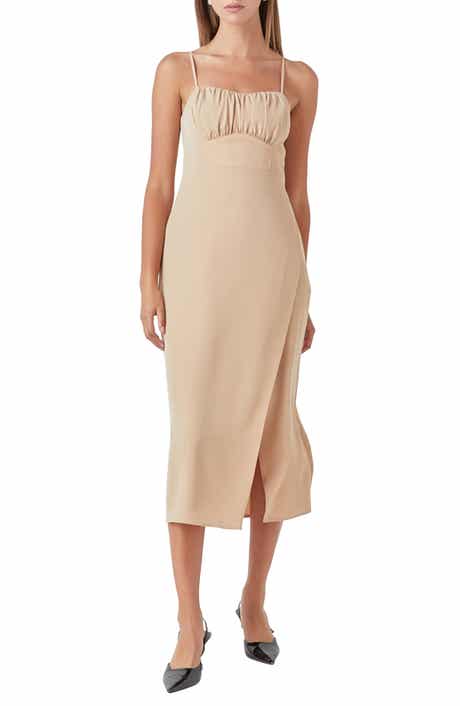 Ruched Bust Midi Dress