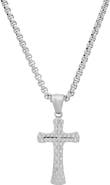 HMY JEWELRY Men's Stainless Steel Lattice Cross Pendant Necklace