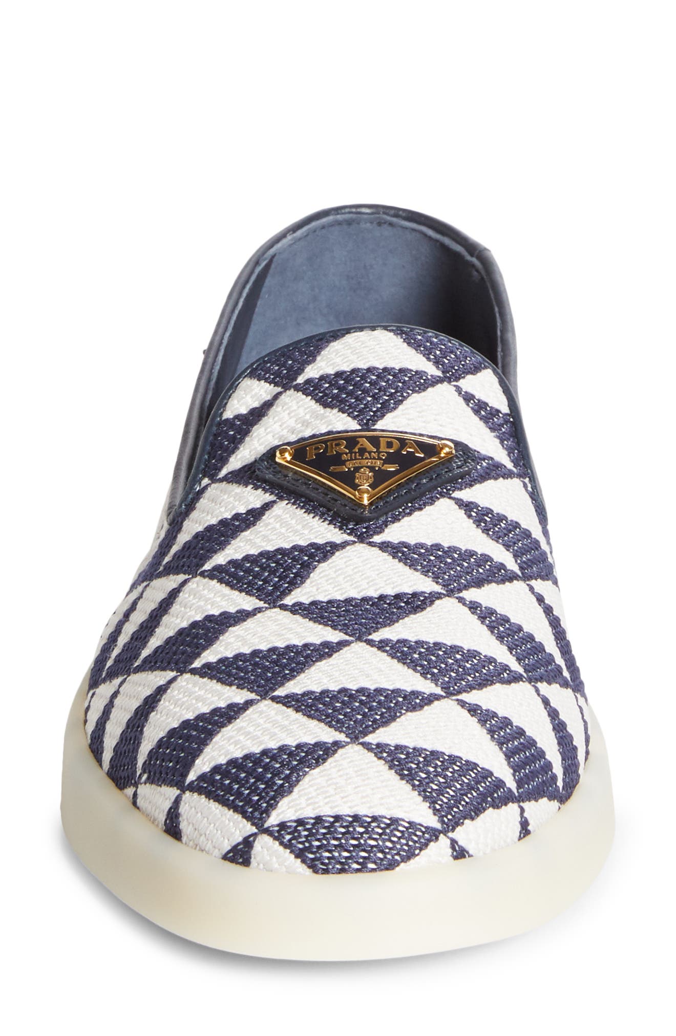 Prada Triangle Jacquard Flat, Alternate, color, 