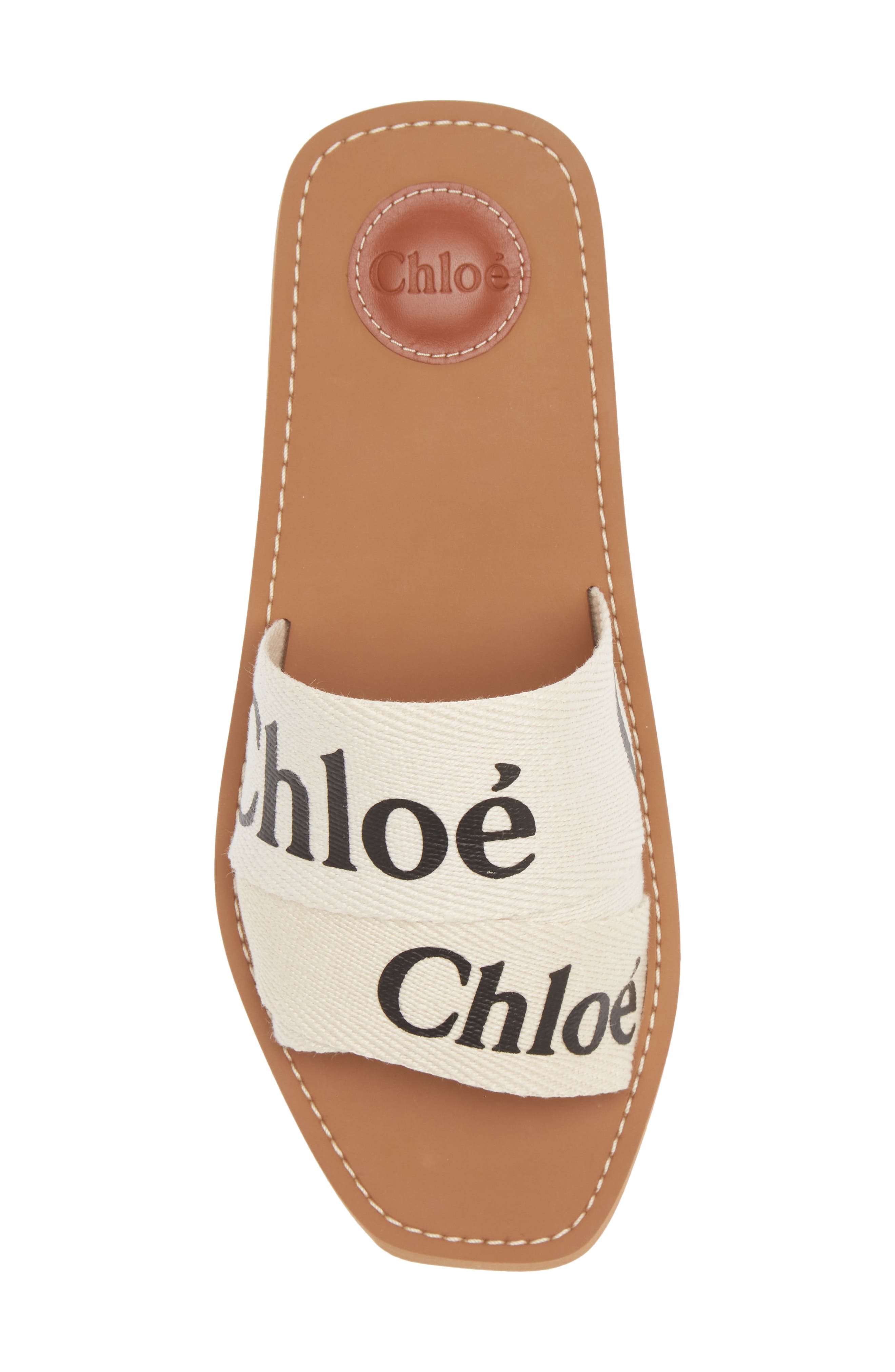 Woody Logo Slide Sandal, Alternate, color, WHITE