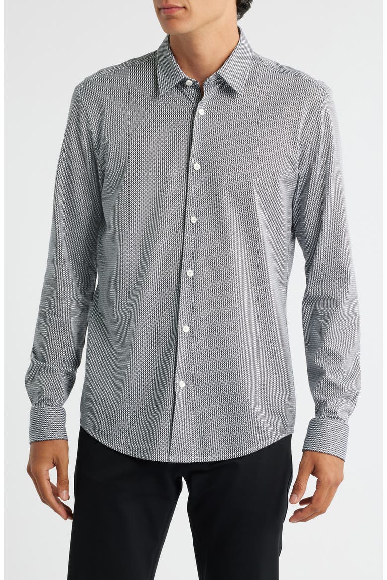 Roan Stretch Corduroy Button-Up Shirt, Main, color, DARK BLUE