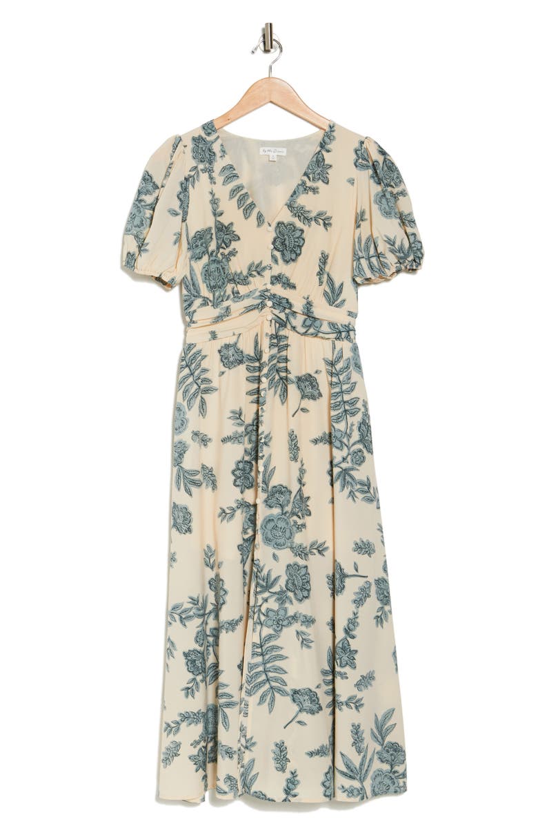 Blu Pepper Floral V-Neck Maxi Dress, Alternate, color, Teal Multi