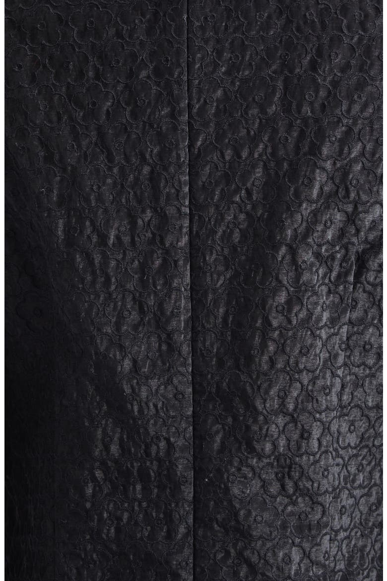 Devin Windflower Embroidered Organza Sheath Dress, Alternate, color, BLACK
