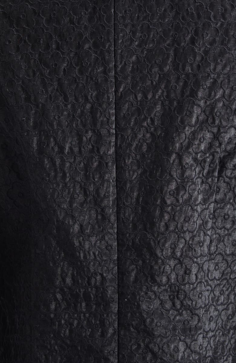 Cecilie Bahnsen Devin Windflower Embroidered Organza Sheath Dress, Alternate, color, Black