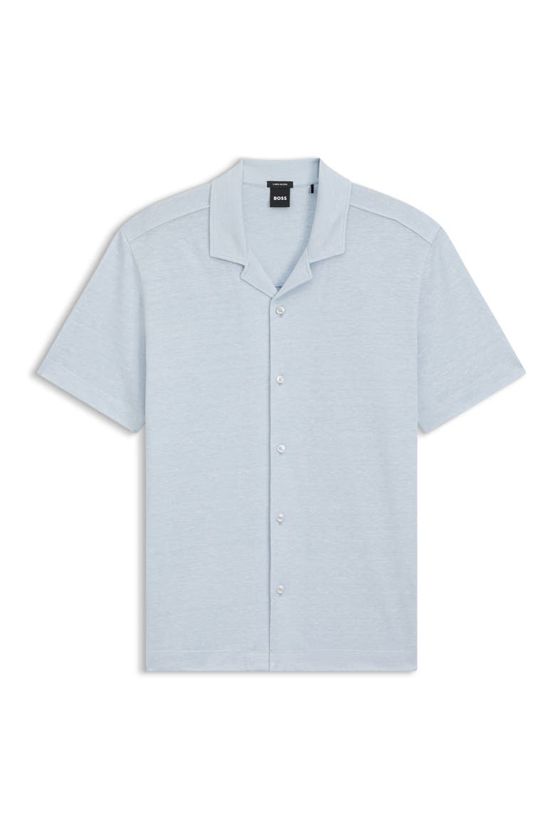 Powell Linen & Cotton Camp Shirt, Main, color, LT PAST/BU