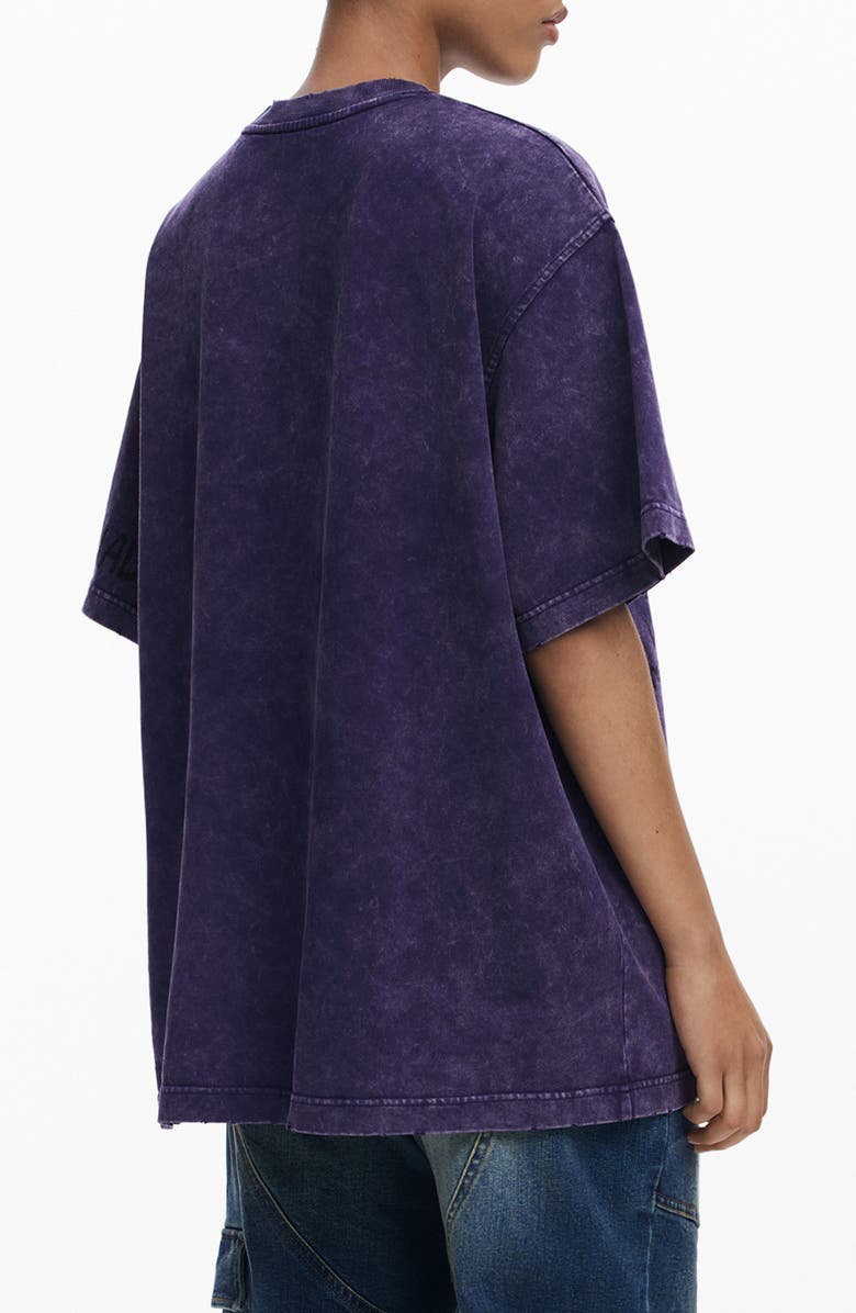 Desigual Graphic Cotton T-Shirt, Alternate, color, Medium Gray Purple