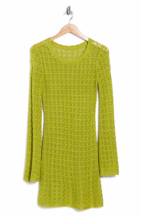 Abound Crochet Long Sleeve Cover-Up Dress