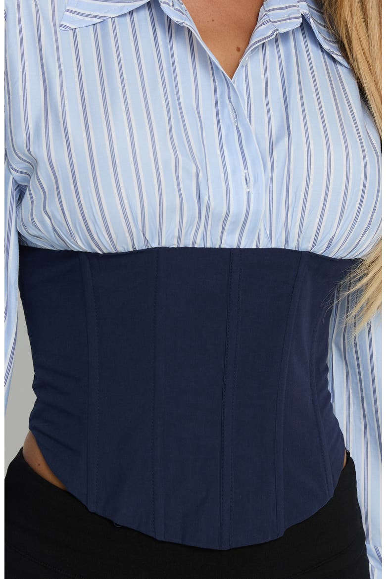 Darvell Corset Woven Shirt, Alternate, color, BLUE