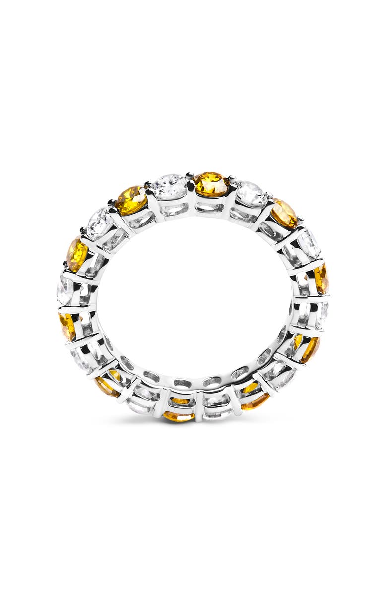 Haus of Brilliance 14K White Gold 3.00 Ctw Alternating White and Yellow Lab-Grown Diamond Eternity Band Ring, Alternate, color, White Gold