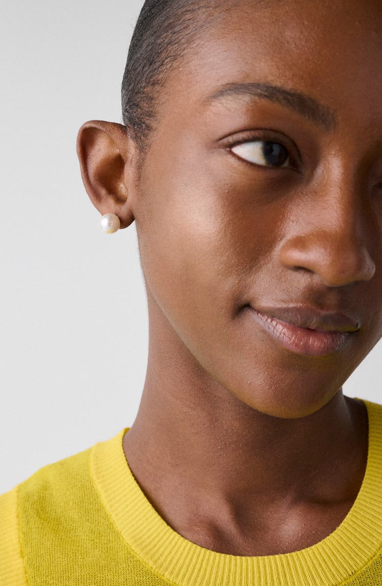 Kate Spade New York Faux Pearl Stud Earrings, Alternate, color, Cream/ Gold