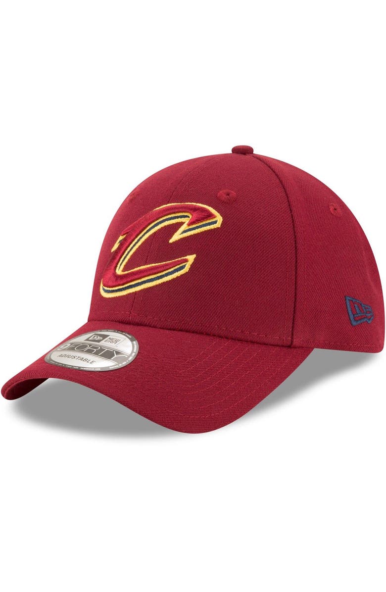 New Era Men's New Era Wine Cleveland Cavaliers Official The League 9FORTY Adjustable Hat, Main, color, 