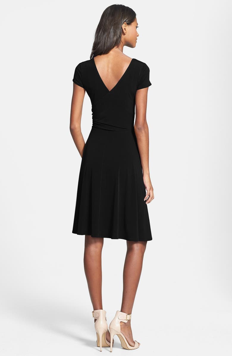 Maggy London Cap Sleeve Matte Jersey Faux Wrap Dress, Alternate, color, 
