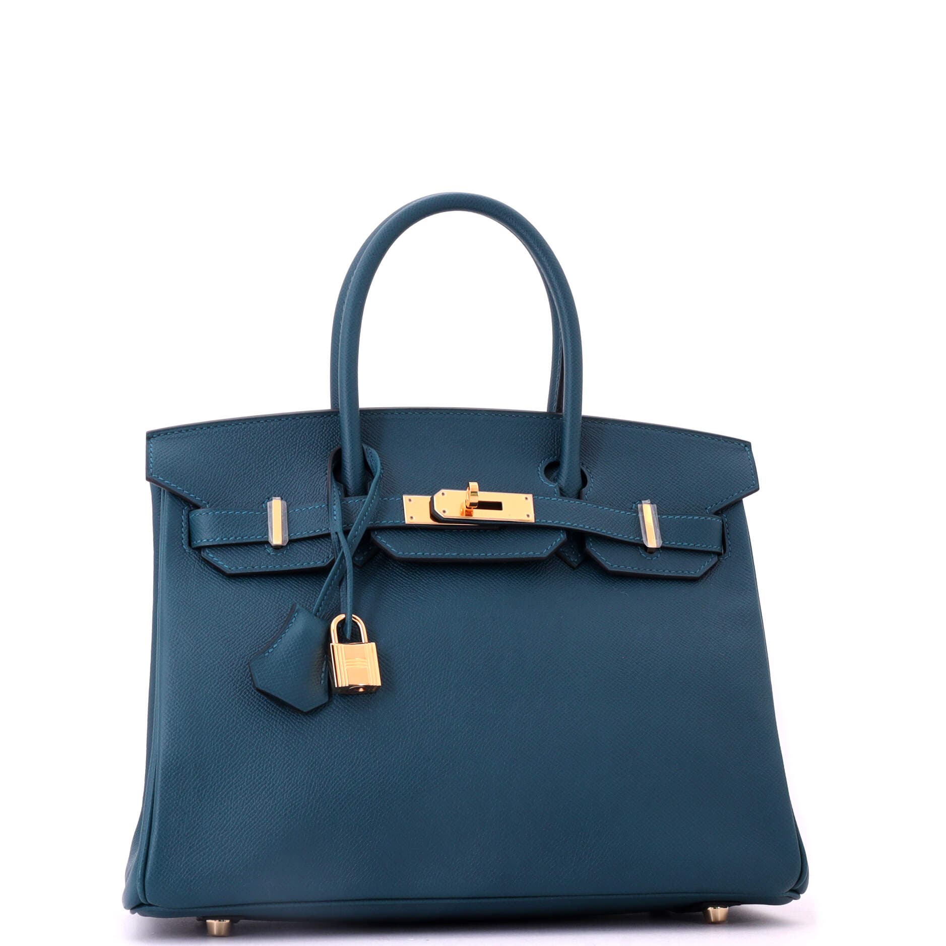 Birkin Handbag Blue Epsom with Gold Hardware 30, Alternate, color, Blue