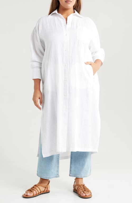 Caslonr Caslon(r) Linen Duster Shirt Jacket In White