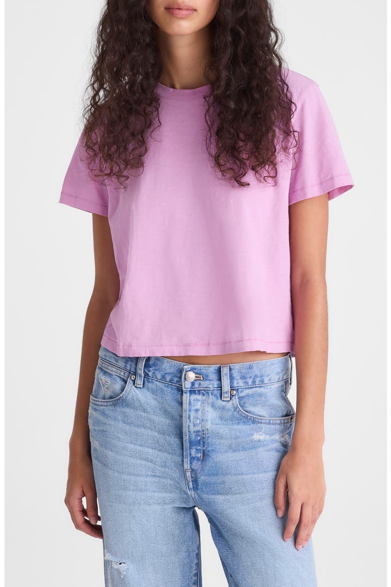 Boxy Crop Cotton Slub T-Shirt, Main, color, WARM WISTERIA