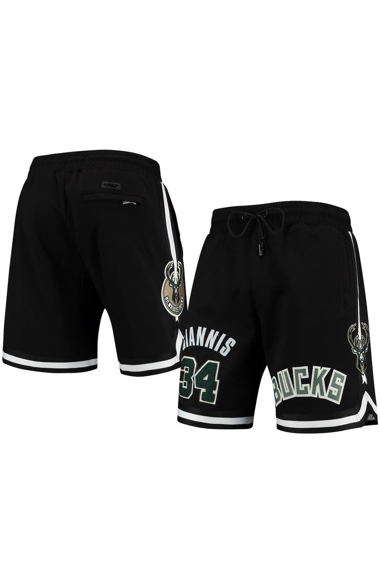 PRO STANDARD Men's Pro Standard Giannis Antetokounmpo Black Milwaukee Bucks Player Shorts, Main, color,