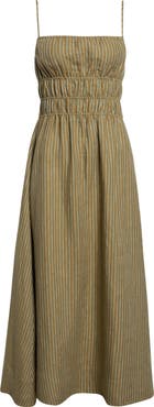 STAUD Ayla Linen Midi Sundress