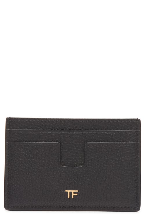 Tom Ford Grained Leather Card Holder In Black