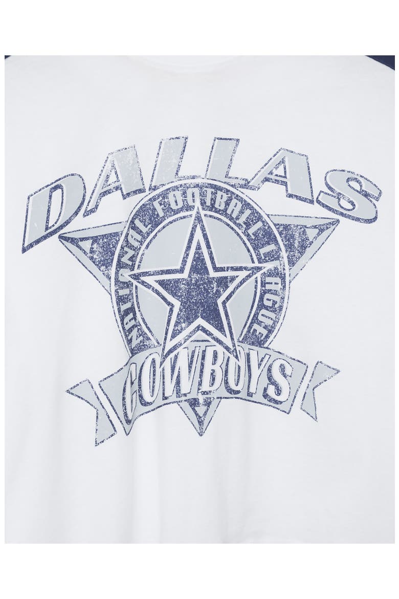 Dallas Cowboys Striped Graphic Crop T-shirt, Alternate, color, VNTG WHT/ NAVY