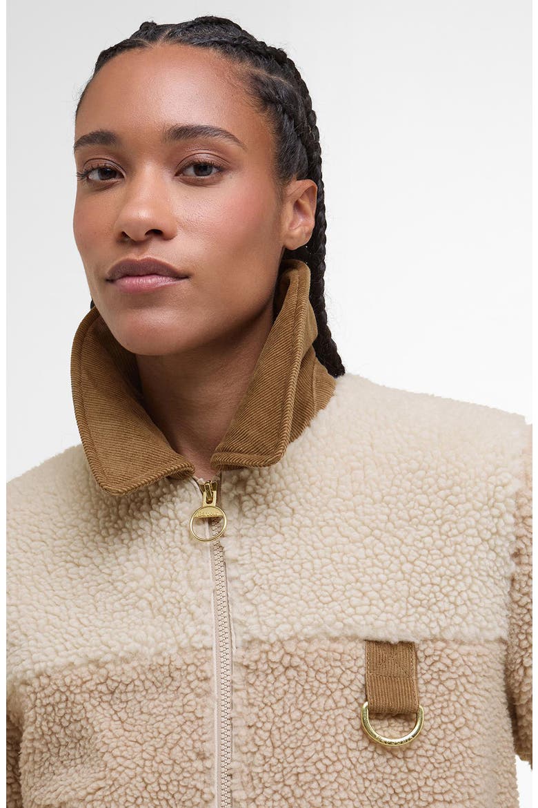 Malena Faux Shearling Fleece Crop Jacket, Alternate, color, NATURAL/ECRU