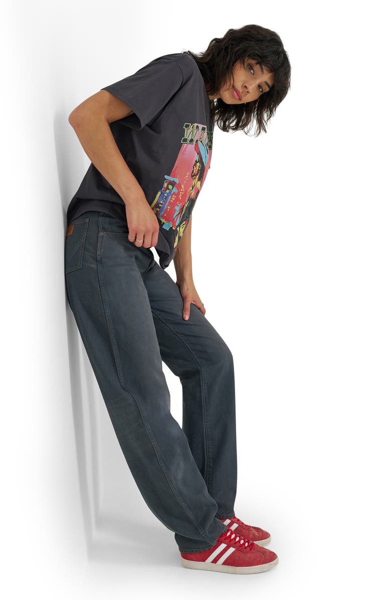 Wrangler High Waist Ankle Barrel Jeans, Alternate, color, Moonstone Fade