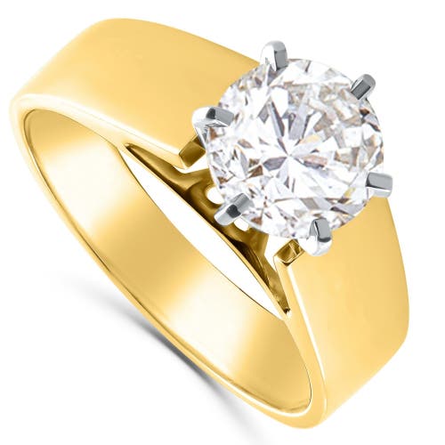 Bliss Diamond Certified 2ct Round Diamond Solitaire Engagement Ring 14k Gold Lab Grown