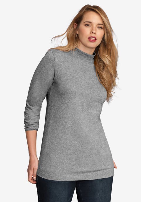 Long Sleeve Mockneck Ultimate Tee (Plus)